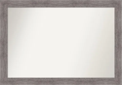 Miniatura 74 de Amanti Art Espejo de baño gris para sobre el fregadero, 31 x 48 pulgadas, espejo de tocador rectangular estrecho de color gris, marco de madera