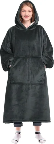 Waitu Sudadera Manta Vestible Regalos para Mujeres y Hombres, Manta Vestible Sherpa para Adultos, Sudadera con Capucha de Manta Extragrande, Manta