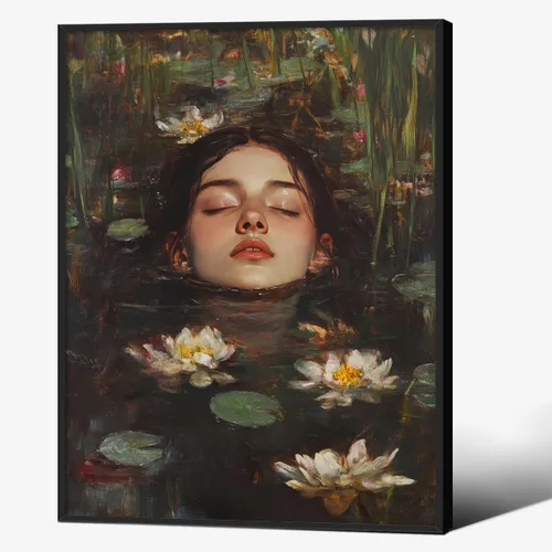 Miniatura 31 de Haitunone Arte de pared de mujer india paquistaní tradicional, póster de pintura floral feminista estilo mogol, impresiones en lienzo para sala