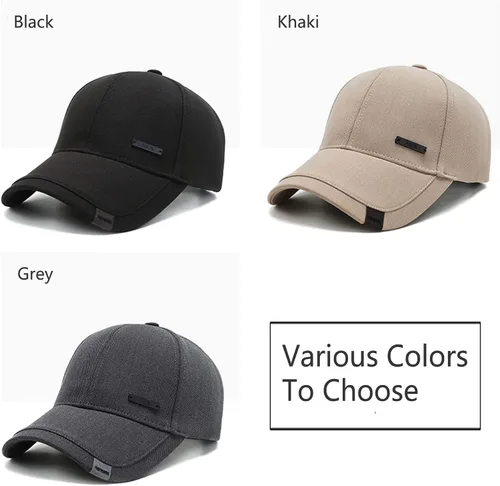Miniatura 2 de Sombrero vintage de algodón para papá con picos de doble capa ajustable gorra de béisbol de moda para hombre