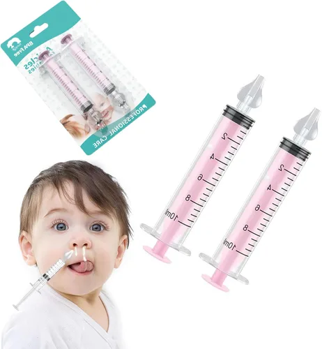 Miniatura 8 de Aspirador nasal de silicona para bebé, irrigador nasal de jeringa, irrigador nasal de 0.3 fl oz, limpiador de nariz portátil para bebés, limpiador