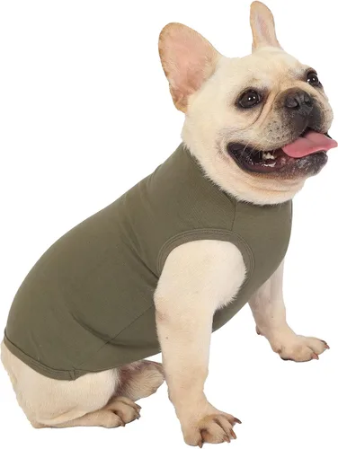Miniatura 3 de Camisas Lisas para Perros, Ropa Sólida para Perros, Camiseta Ligera Elástica, Sin Mangas Blanca para Cachorros Chihuahua Gatos Disfraces Pequeños