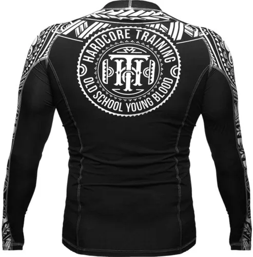 Miniatura 2 de Hardcore Training Camiseta de compresión para hombre, manga larga, Jiu Jitsu, MMA No-Gi, BJJ apretada, capa base de combate
