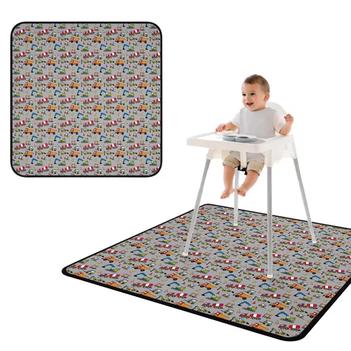 Miniatura 77 de BapronBaby Adventure Awaits - Tapete impermeable para debajo de sillas altas, suelos, mesas, tiempo de juego o artes y manualidades, lavable a