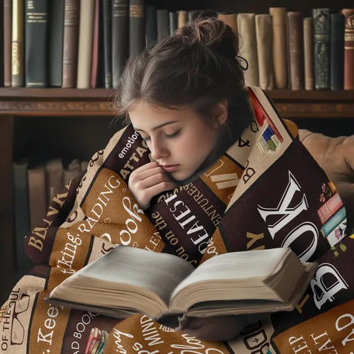 Miniatura 7 de Manta de regalo para amantes de los libros de 50 x 60 pulgadas, el mejor regalo para lectores, bibliotecario, manta de club de libros para ratones