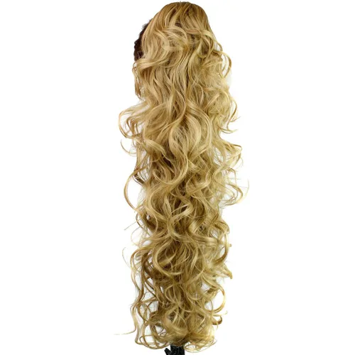 Miniatura 10 de KUKI - Extensión de cabello sintético largo y rizado de 31 pulgadas, con pinza y mandíbula, 1B
