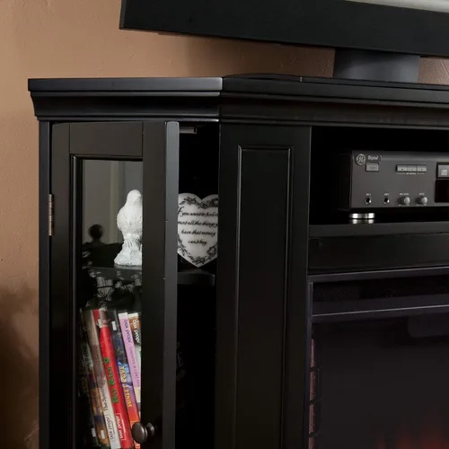 Miniatura 4 de SEI Furniture Claremont Chimenea de esquina eléctrica convertible que cambia de color, color negro