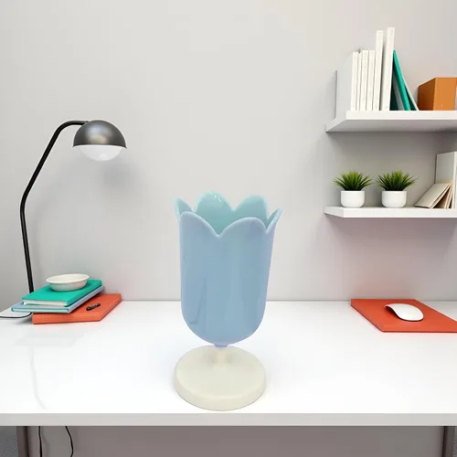 Miniatura 6 de Soporte para bolígrafo para escritorio, soporte de plástico para bolígrafos de tulipán para niña, caja de maquillaje pequeña, lindo organizador