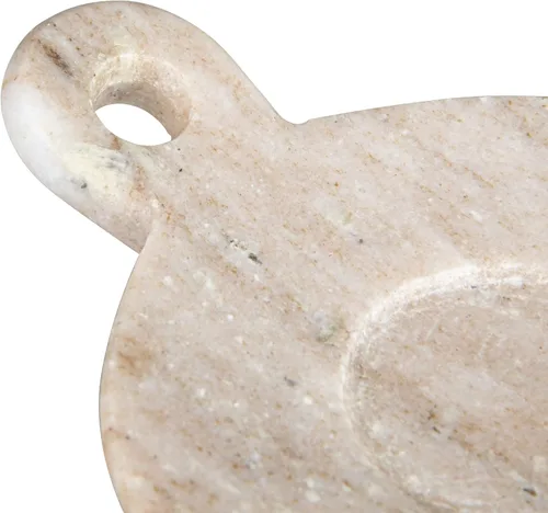 Miniatura 4 de Creative Co-Op Plato de mármol tallado a mano con asa, beige