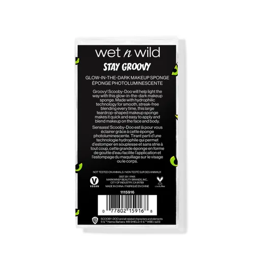 Miniatura 4 de wet n wild - Esponja de maquillaje Scooby-Doo con brillo en la oscuridad, forma de lágrima para una cobertura completa y sin crueldad, vegana