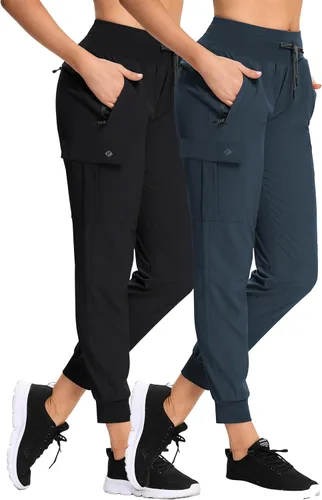 Miniatura 45 de RlaGed - Pantalones tipo cargo de senderismo para mujer, pantalones deportivos ligeros, de secado rápido, resistentes al agua, para pesca y al aire