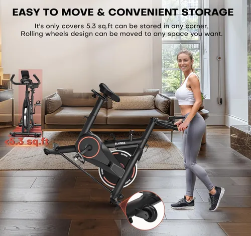 Miniatura 8 de Exercise Bike, Magnetic Resistance Stationary Bikes for Home with App Compatible, Silent Indoor Cycling Bike with 350lbs Weight Capacity Comfortable