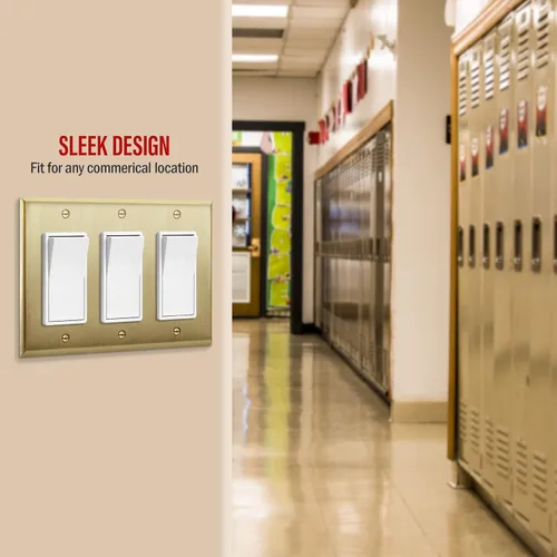 Miniatura 7 de ENERLITES Placa de pared metálica decorativa para interruptor o tomacorriente, acero inoxidable 201, resistente a la corrosión, tamaño de 3-gang