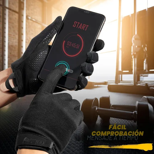 Miniatura 5 de FREETOO Guantes de entrenamiento de dedo completo para hombres, guantes de gimnasio acolchados con excelente agarre y protección de palma