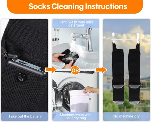 Miniatura 5 de Calcetines con calefacción, calcetines eléctricos calentados para hombres y mujeres, batería recargable, calientan hasta 8 horas, calcetines