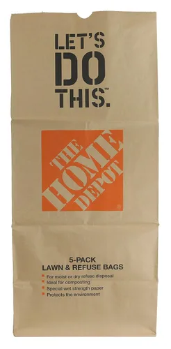 Miniatura 3 de Home Depot bolsas para basura y desechos de jardín, papel marrón grueso, 30 galones, para hogar y jardín (15 unidades)