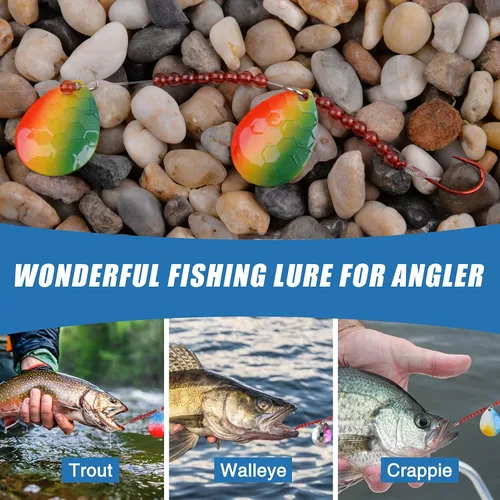 Miniatura 8 de Walleye Spinner Rig Kit, 5/10 unidades de arnés sobre orugas Walleye Walleye pesca señuelo aparejos de cebo vivo equipos de cebo en vivo Colorado
