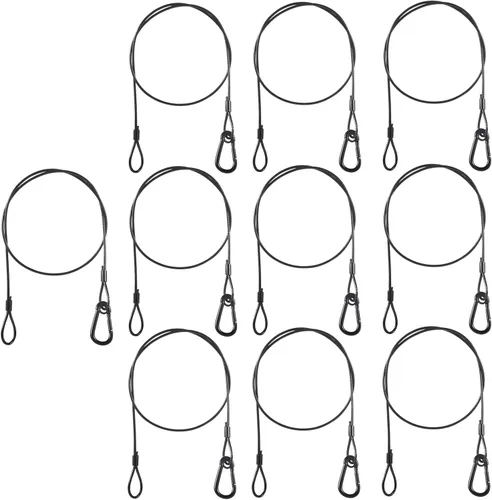 Miniatura 8 de MFL. Cables de seguridad para luces de escenario, carga de 110 libras, cuerda de seguridad de acero inoxidable de 31.5 pulgadas para luces