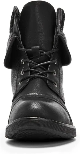 Miniatura 5 de Moda Chics - Botines para mujer, estilo combate con cordones y peluche.