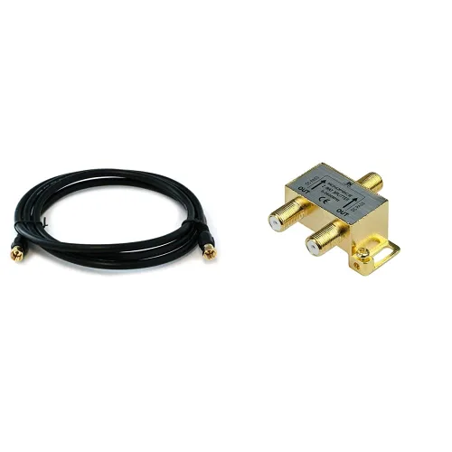 Miniatura 11 de Monoprice RG6 Quad Shield CL2 - Cable coaxial con conector tipo F para televisión, 1.5 pies