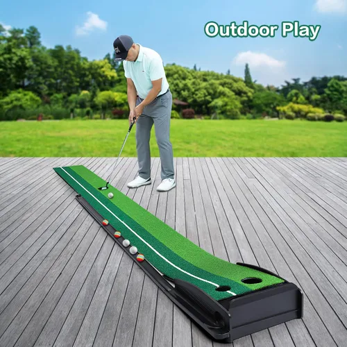 Miniatura 5 de Dollox Putting Green - Alfombrilla de Putting de Golf para Interiores, Alfombrilla con Retorno Automático de Pelota, Set de Mini Golf Accesorios