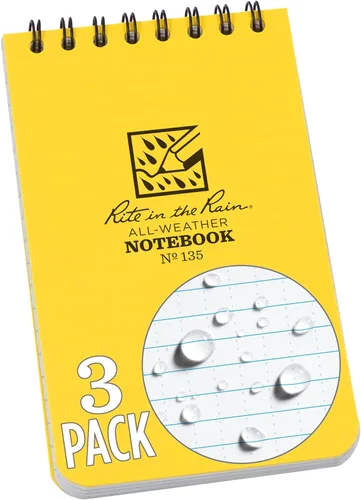 Miniatura 31 de Rite in the Rain - Cuaderno con espiral superior resistente a la intemperie, 3 x 5 pulgadas, cubierta a cuadros color marrón y canela