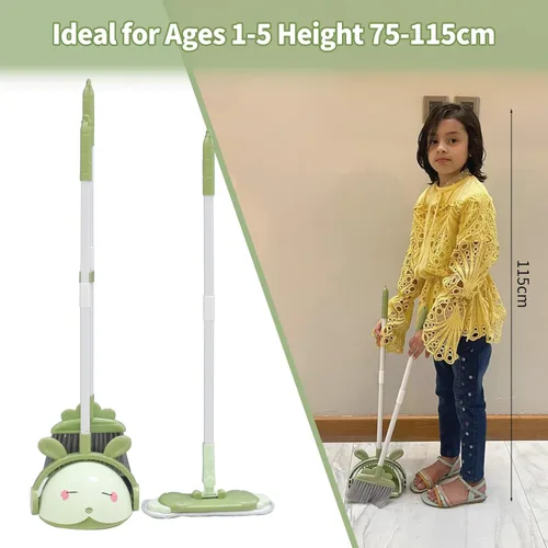 Miniatura 7 de Midoneat Juego de juguetes de limpieza para niños, mini escoba, trapeador y recogedor, juego de ayuda para la limpieza del hogar para niños de 1 a 5