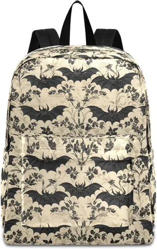Miniatura 23 de MNSRUU Mochila para estudiantes para la escuela, Halloween, mochila luminosa de murciélagos para laptop, mochila estética para niñas, niños, mochila