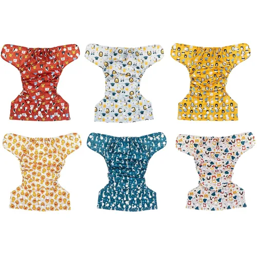 Miniatura 4 de Simple Being Pañales de tela reutilizables, doble refuerzo, talla única, lavables, suaves, absorbentes, impermeables, ecológicas, unisex, para bebé