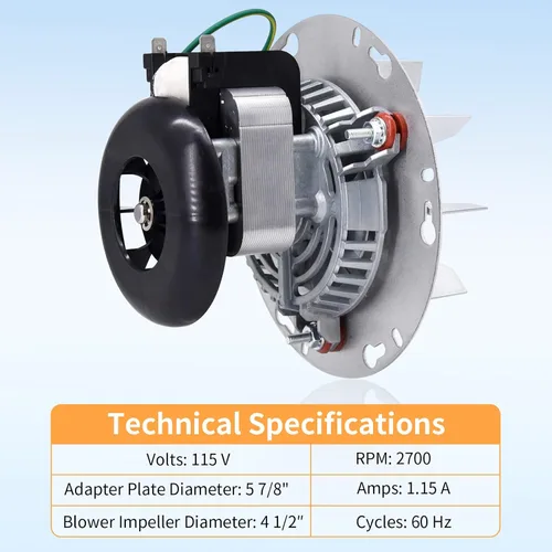 Miniatura 3 de Criditpid Motor de soplador de combustión de repuesto 812-3381 para Quadra-Fire Classic Bay 1200, ventilador de escape para estufas de pellets