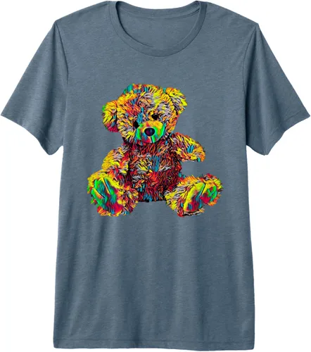 Miniatura 8 de Lindo oso de peluche de peluche camiseta premium, Negro