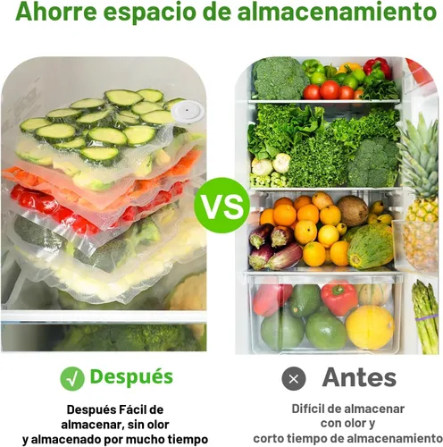 Miniatura 7 de Sellador al vacío para alimentos (máquina compacta selladora al vacío + 40 bolsas de vacío reutilizables), ahorrador de alimentos al vacío de mano