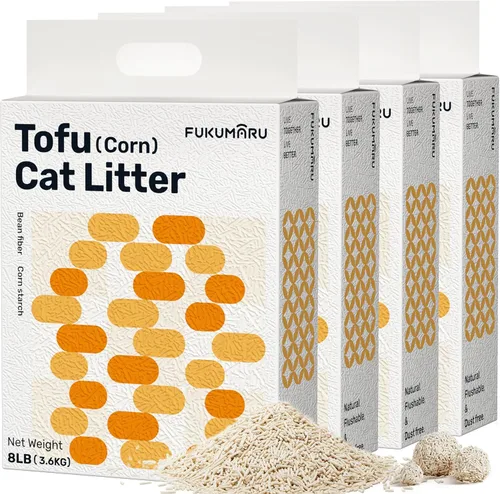 Miniatura 14 de FUKUMARU Arena para gatos de tofu – Gránulos de arena de maíz mixtos ligeros naturales, sin polvo, aglutinación rápida, control eficaz de olores