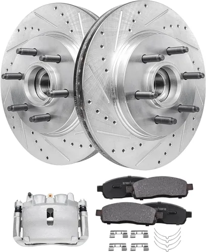 Miniatura 10 de Detroit Axle - Rotores de freno para Ford Mustang 2015, 2016, 2017, 2018, 2019, 2020, 2021, 2022, 2023, repuesto de rotores de freno de disco