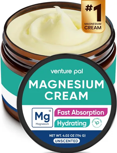 Miniatura 10 de Venture Pal Crema tópica de magnesio, loción hidratante de magnesio de rápida absorción con aceite de coco, manteca de karité y ácido hialurónico