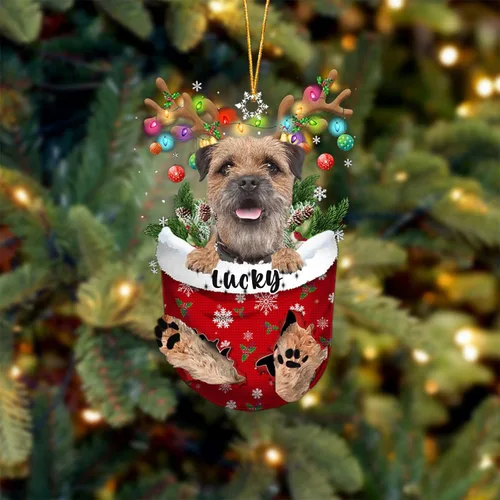 Miniatura 112 de Adorno de Navidad personalizado para perro Airedale Terrier en bolsillo de nieve, adorno para árbol de Navidad, idea de regalo para amantes