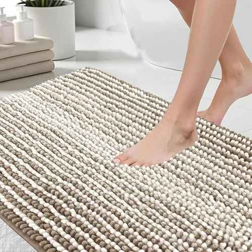 Miniatura 11 de HDFK Alfombra de baño y alfombra de baño – Alfombra de ducha de felpilla extra grande, de secado rápido, antideslizante, con base adhesiva