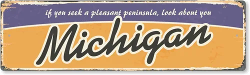 Miniatura 50 de SmartSign Letrero de metal vintage de 4 x 14 pulgadas "Welcome To New Jersey State", aluminio a prueba de óxido de 40 mil con recubrimiento