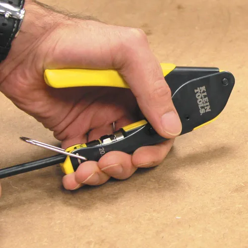 Miniatura 4 de Klein Tools Kit de instalación de cable coaxial + crimpador/pelador/cortador modulares