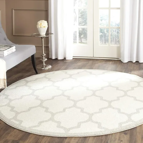 Miniatura 20 de SAFAVIEH Amherst Collection AMT420E - Alfombra para pasillo, 2 pies 3 pulgadas x 7 pies, beige y gris claro, diseño de enrejado marroquí,