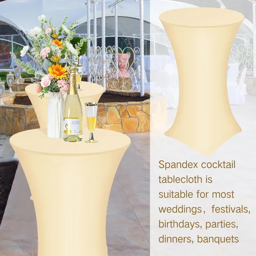 Miniatura 6 de Tegeme Paquete de 8 manteles redondos de elastano de 32 x 43 pulgadas, mantel cuadrado elástico ajustable para mesa, boda, pub, bar, banquete