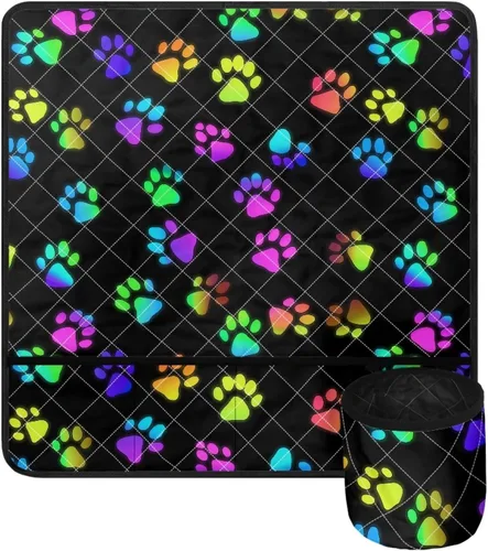 Miniatura 14 de Tapete para máquina de coser de teñido anudado con bolsillos, impermeable, organizador para máquina de coser para reducir el ruido, tapete protector