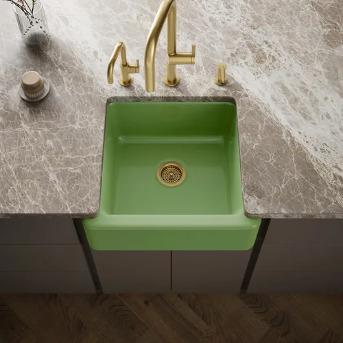 Miniatura 42 de KOHLER Whitehaven® K-6427-42 - Fregadero de cocina empotrado de 35-3/4 pulgadas, autorecortable, Smart Divide, Grande/Mediano con Delantal alto