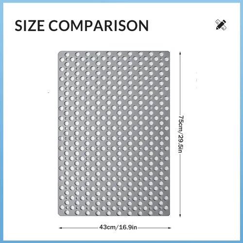 Miniatura 7 de Tapete antideslizante para bañera y ducha, 30 x 17 pulgadas, tapete de baño suave con ventosas y agujeros de drenaje más grandes, lavable a máquina