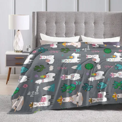 Miniatura 4 de Manta de franela suave y cálida con diseño de llama alpaca, manta de cama de franela de forro polar, regalo para niños, niñas, adultos o silla