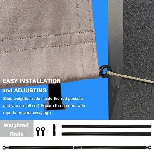 Miniatura 5 de Alion Home Toldo universal impermeable para pérgola – Toldo de repuesto para pérgola – Cubierta de sombra ajustable para exteriores con varillas