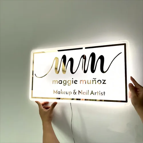 Miniatura 7 de Letrero LED con logotipo personalizado, letrero acrílico personalizado, letreros de negocios personalizados Logotipo de negocio personalizado