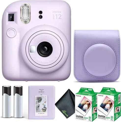 Miniatura 30 de Cámara instantánea Fujifilm Instax Mini 12 en color rosa floreciente, paquete de película Fuji Instax Mini (20 hojas) + estuche de transporte