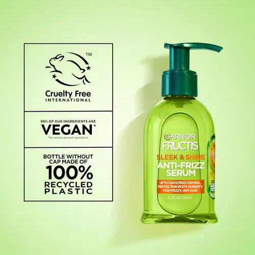 Miniatura 8 de Garnier Fructis Sleek & Shine - Suero antiencrespamiento para cabello seco, aceite de argán, 5.1 onzas líquidas, 2