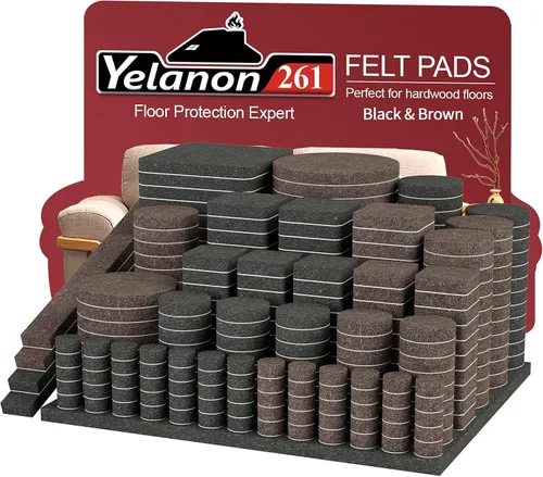 Miniatura 23 de Yelanon Almohadillas de fieltro para muebles, 56 unidades (1+2 pulgadas), almohadillas de fieltro de alta calidad para patas de silla, protectores